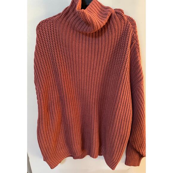 Free People Swim Too Deep Marsala Chunky Knit Sweater - Picture 3 of 5